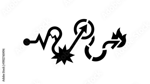 Icon of Dynamic Arrow Path in Modern Vector Style for Data Flow and Movement