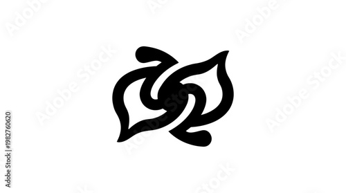 Elegant Black and White Abstract Ocean Wave Vector Icon for Digital Design