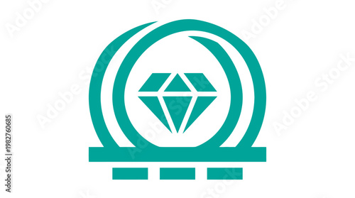 Vector Icon Depicting a Diamond Jewelry Piece on a Minimalist Background