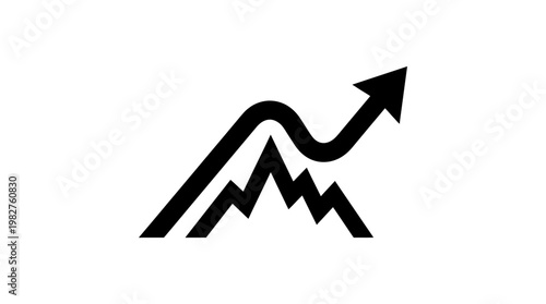 Icon Of Business Growth Arrow Graph Vector Icon For Financial Success