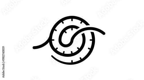 Vector Icon of a Spinning Thread or Yarn Ball for Textile and Craft Design