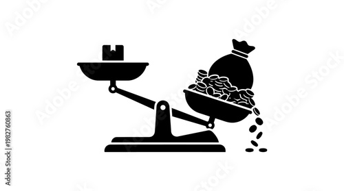 Icon of Scam or Deception Concept in Black and White Style for Financial Security and Fraud Awareness