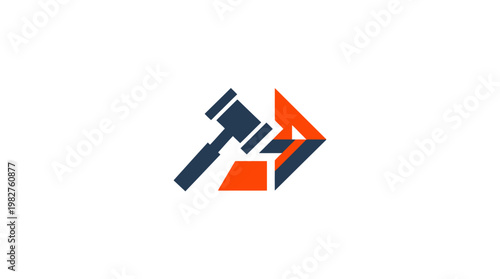 Vector Icon of Justice Gavel and Block for Legal and Judicial Symbols