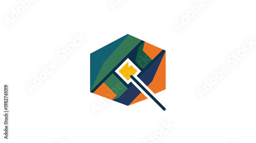 Icon of Digital Data Cube with Magnifying Glass for Data Analysis and Technology Concept