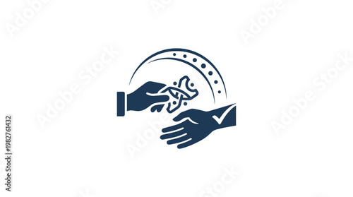 Icon of Handshake with Money in Hand for Business Deal or Financial Exchange, Vector Icon