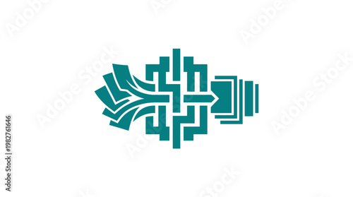 Vector Icon of Scientific Brain with Circuitry and Data Network for Technology and Innovation Themes