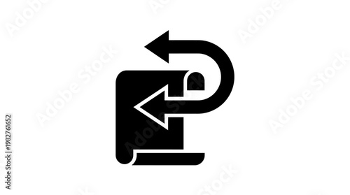 Icon Of Circular Return Arrow With Curved Direction For Navigation Or Recycling