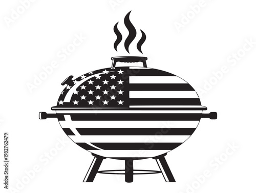 Patriotic barbecue grill a symbolic representation of american summer traditions and culinary culture