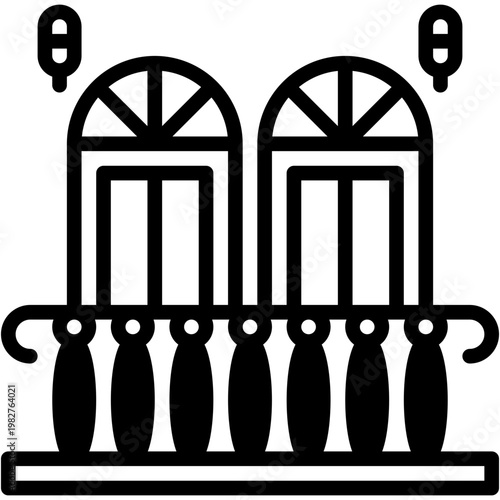 Window Architecture Veranda Balcony Outdoor Household Vector Icon