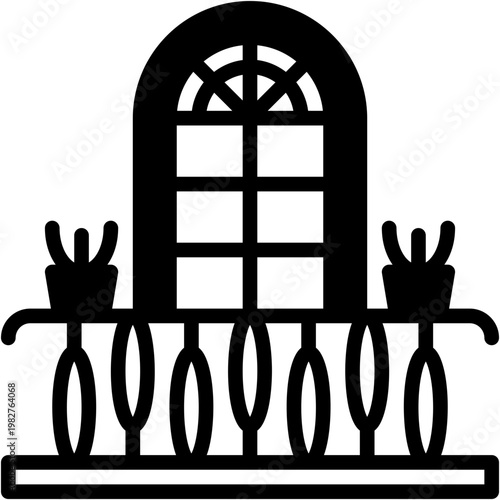 Veranda Balcony Outdoor Household House Window Area Vector Icon