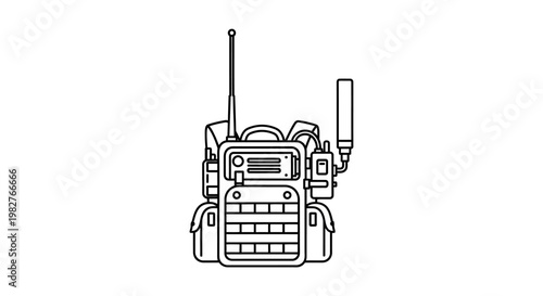 Military Backpack Radio Communication Device with Antenna