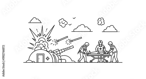 Military Medical Evacuation: Battlefield Rescue Under Fire with Artillery Attack