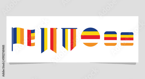 Buddhist Flags Collection - Diversity of Religious Symbols and Spirituality