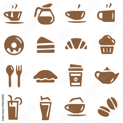 Coffee and Pastry Icons