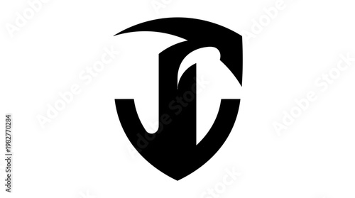 Icon of a Shield with a Crest for Security and Protection in Digital Technology
