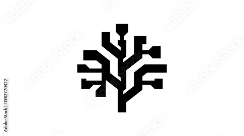 Icon of a Modern Abstract Tree in Black Vector Style for Eco and Sustainability Concepts