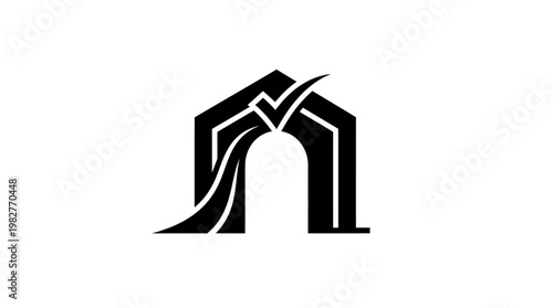 Icon of Cliff and Rope for Mountain Climbing and Adventure Trekking