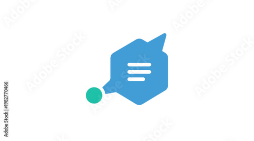 Icon of Chat Bubble with Message Text for Communication and Messaging Apps