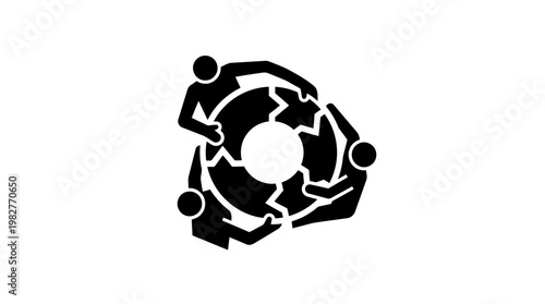 Vector Icon of Global Collaboration and Networking with Interconnected People