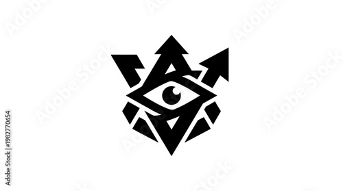 Icon of Eye Within Geometric Shape for Hidden Vision Concept in Modern Vector Style
