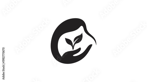 Eco-Friendly Plant Care Icon Vector Illustration for Sustainability and Gardening Themes