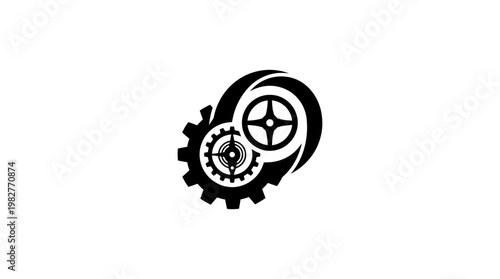 Vector Icon of Gear and Cogwheel for Technology or Mechanical Engineering