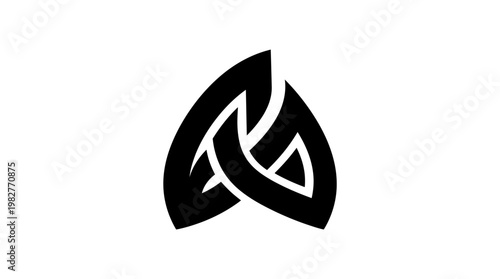 Icon of Leaf with Heart Shape for Nature and Environmental Conservation in Modern Style