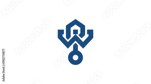 Icon of a Security Key and Lock in a Modern Vector Style for Digital Data Protection