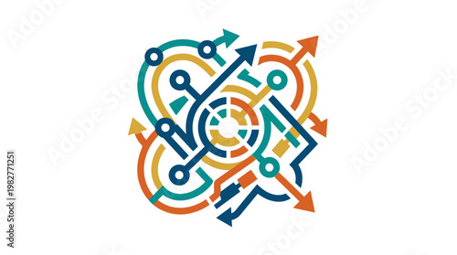 Icon of Complex Network or Connectivity Concept in Vector Style