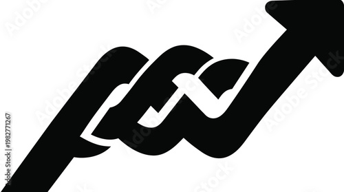 Icon of Growing Investment or Financial Growth Arrow in Vector Style for Business Success