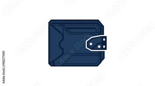Icon of Wallet Dark Blue Vector Illustration for Financial and Payment Concepts