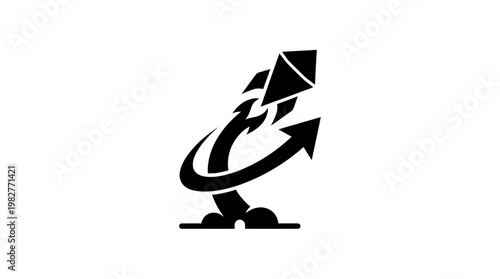 Simple Black and White Vector Icon of a Telescope for Science and Astronomy Projects