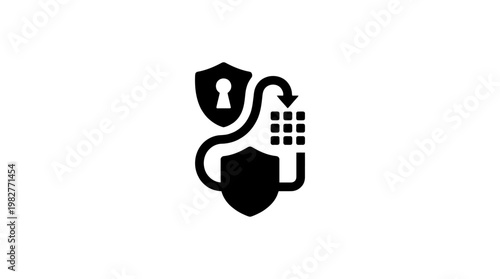 Security Icon of Shield and Padlock for Digital Protection and Data Safety