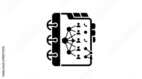 Icon of Data Network and Cloud Connectivity in Flat Vector Style