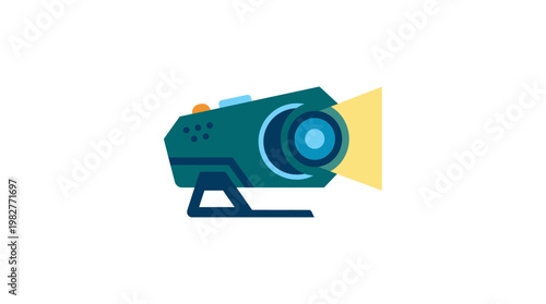 Vector Icon of a Projector or Video Camera for Presentations and Multimedia Displays