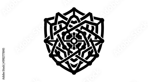 Vector Icon of Traditional Mandala Design with Intricate Line Art for Cultural Themes