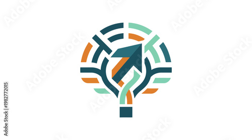 Icon of a Lightbulb with Abstract Brain Design in Modern Vector Style