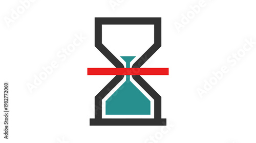 Icon of Hourglass in Flat Style for Time Management and Deadlines