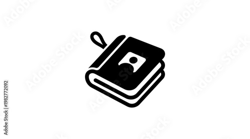 Icon of a Book with a Bookmark and Cover in a Modern Flat Style