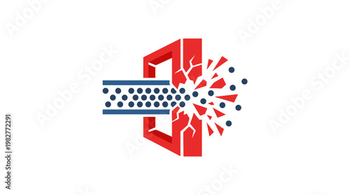 Icon of Air Pollution and Dust Particle Impact with Red Exhaust Emission Graphic