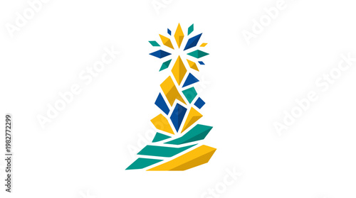 Colorful Abstract Vector Icon Representing Artistic Creativity and Expression in Modern Design