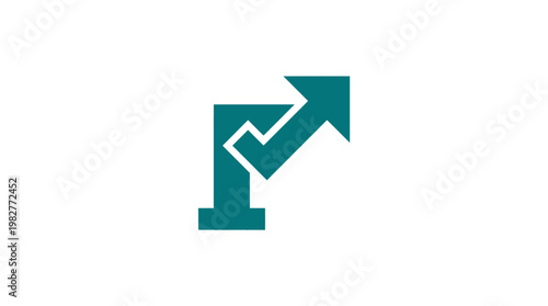 Vector Icon of a Growing Business Chart with Upward Arrow for Financial Growth