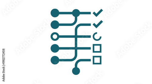 Icon of Circuit Board Diagram in Modern Flat Design for Technology and Electronics