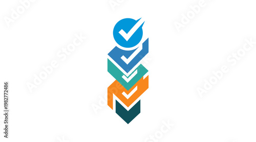 Icon of Multiple Checkmarks in a Row for Quality Assurance and Success Representation