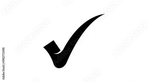 Vector Icon of a Checkmark for Success and Confirmation in Minimalist Style