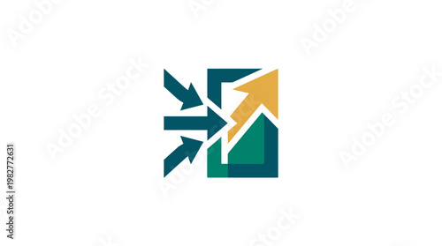 Icon of Growing Arrow and Abstract Chart for Business Growth and Success Illustration