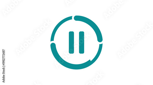 Icon of a Pause Button in Circular Design for Multimedia and Media Player Interfaces