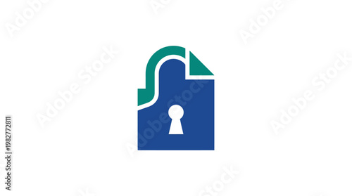 Icon of Open Lock and Security Concept in Flat Vector Style