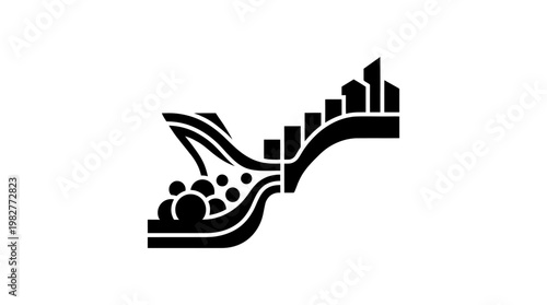 Icon of Cityscape Skyline with Buildings and Infrastructure in Modern Vector Style