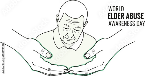 A solemn illustration highlighting the critical importance of protecting elderly individuals and raising awareness for World Elder Abuse Awareness Day.